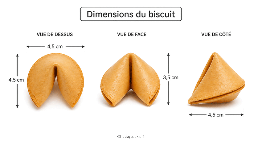 Dimensions du Fortune Cookie Dimensions du Fortune Cookie